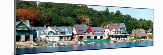 Boathouse Row at the Waterfront, Schuylkill River, Philadelphia, Pennsylvania, USA-null-Mounted Photographic Print