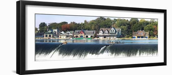 Boathouse Row at the Waterfront, Schuylkill River, Philadelphia, Pennsylvania, USA-null-Framed Photographic Print