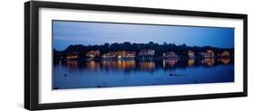 Boathouse Row Lit Up at Dusk, Philadelphia, Pennsylvania, USA-null-Framed Photographic Print