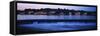 Boathouse Row lit up at dusk, Philadelphia, Pennsylvania, USA-Panoramic Images-Framed Stretched Canvas