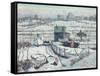 Boathouse, Winter, Harlem River, 1918 (Oil on Canvas)-Ernest Lawson-Framed Stretched Canvas