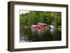 Boathouses, Gustavsfors, Lelång Lake, Dalsland, Sweden-Andrea Lang-Framed Photographic Print