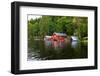 Boathouses, Gustavsfors, Lelång Lake, Dalsland, Sweden-Andrea Lang-Framed Photographic Print