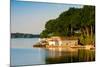 Boathouses on Saint Lawrence River in Ontario, Canada-null-Mounted Photographic Print