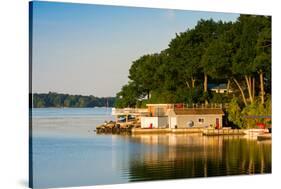 Boathouses on Saint Lawrence River in Ontario, Canada-null-Stretched Canvas