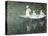 Boating At Giverny-Claude Monet-Stretched Canvas