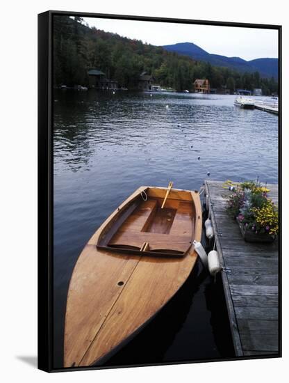 Boating at Whiteface Marina in the Adirondack Mountains, Lake Placid, New York, USA-Bill Bachmann-Framed Stretched Canvas