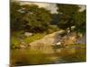 Boating in Central Park, C.1900-05 (Oil on Board)-Edward Henry Potthast-Mounted Giclee Print