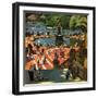 "Boating in Central Park", July 11, 1953-John Falter-Framed Giclee Print