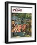 "Boating in Central Park" Saturday Evening Post Cover, July 11, 1953-John Falter-Framed Giclee Print
