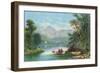 Boating on Italian Lake-null-Framed Art Print