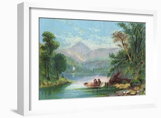 Boating on Italian Lake-null-Framed Art Print