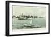 Boating on San Francisco Bay - Alameda, CA-Lantern Press-Framed Art Print