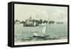 Boating on San Francisco Bay - Alameda, CA-Lantern Press-Framed Stretched Canvas