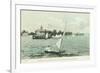 Boating on San Francisco Bay - Alameda, CA-Lantern Press-Framed Art Print