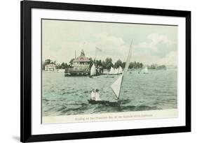 Boating on San Francisco Bay - Alameda, CA-Lantern Press-Framed Art Print