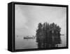 Boating on Sebago Lake Past "Keepsake" Island-Peter Stackpole-Framed Stretched Canvas