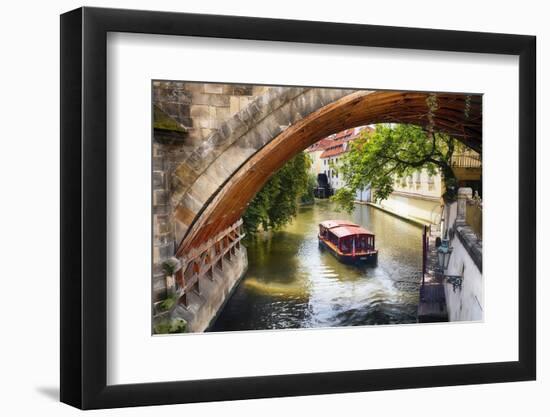 Boating On The Canal In Prague-George Oze-Framed Photographic Print