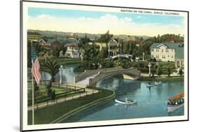 Boating on the Canal, Venice, California-null-Mounted Art Print