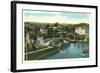 Boating on the Canal, Venice, California-null-Framed Art Print