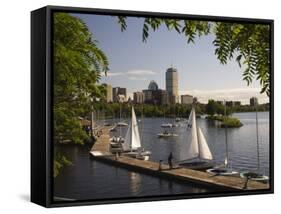 Boating on the Charles River, Boston, Massachusetts, New England, USA-Amanda Hall-Framed Stretched Canvas