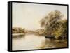 Boatmen in a Wooded River Landscape-Emilio Sanchez-perrier-Framed Stretched Canvas