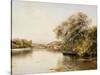 Boatmen in a Wooded River Landscape-Emilio Sanchez-perrier-Stretched Canvas