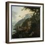 Boatmen Moored on the Shore of an Italian Lake-Adam Pijnacker-Framed Art Print