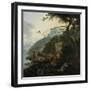 Boatmen Moored on the Shore of an Italian Lake-Adam Pijnacker-Framed Art Print