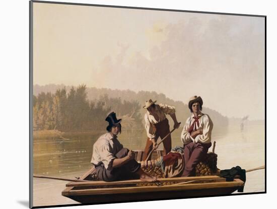 Boatmen on the Missouri-George Caleb Bingham-Mounted Giclee Print