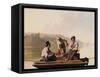 Boatmen on the Missouri-George Caleb Bingham-Framed Stretched Canvas