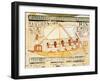 Boatmen on the Nile, from the Tomb of Sennefer, New Kingdom (Mural)-null-Framed Giclee Print