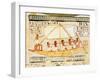 Boatmen on the Nile, from the Tomb of Sennefer, New Kingdom (Mural)-null-Framed Giclee Print