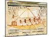 Boatmen on the Nile, from the Tomb of Sennefer, New Kingdom (Mural)-null-Mounted Giclee Print