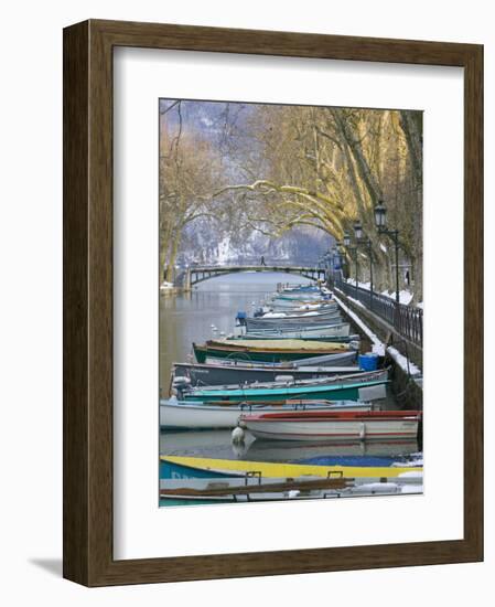 Boats Along Canal du Vasse, Annecy, Haute-Savoie, France-Walter Bibikow-Framed Photographic Print