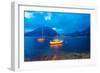 Boats Anchored in the Lake Como, Varenna, Lombardy, Italy-null-Framed Photographic Print