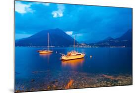 Boats Anchored in the Lake Como, Varenna, Lombardy, Italy-null-Mounted Photographic Print