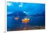 Boats Anchored in the Lake Como, Varenna, Lombardy, Italy-null-Framed Photographic Print