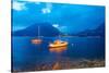 Boats Anchored in the Lake Como, Varenna, Lombardy, Italy-null-Stretched Canvas