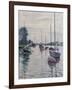 Boats Anchored on the Seine-Gustave Caillebotte-Framed Giclee Print
