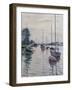 Boats Anchored on the Seine-Gustave Caillebotte-Framed Giclee Print