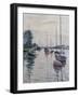 Boats Anchored on the Seine-Gustave Caillebotte-Framed Giclee Print