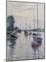 Boats Anchored on the Seine-Gustave Caillebotte-Mounted Giclee Print