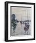 Boats Anchored on the Seine-Gustave Caillebotte-Framed Giclee Print