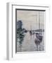 Boats Anchored on the Seine-Gustave Caillebotte-Framed Giclee Print