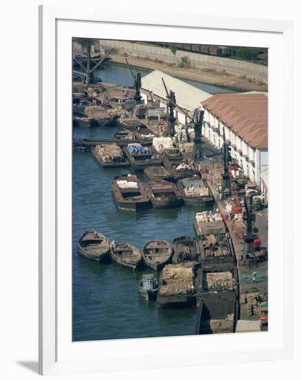 Boats and Barges Along the Waterfront of the Docks in Karachi, Pakistan-Harding Robert-Framed Photographic Print