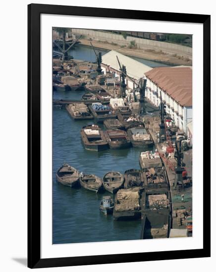 Boats and Barges Along the Waterfront of the Docks in Karachi, Pakistan-Harding Robert-Framed Photographic Print