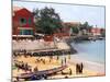 Boats and Beachgoers on the Beaches of Dakar, Senegal-Janis Miglavs-Mounted Photographic Print