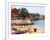 Boats and Beachgoers on the Beaches of Dakar, Senegal-Janis Miglavs-Framed Photographic Print