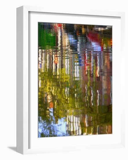 Boats and Buildings Along the Canal Belt, Amsterdam, Netherlands-Keren Su-Framed Photographic Print